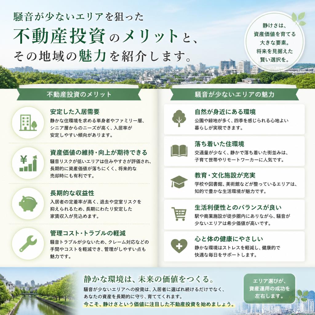 不動産投資で人気の静かなエリア