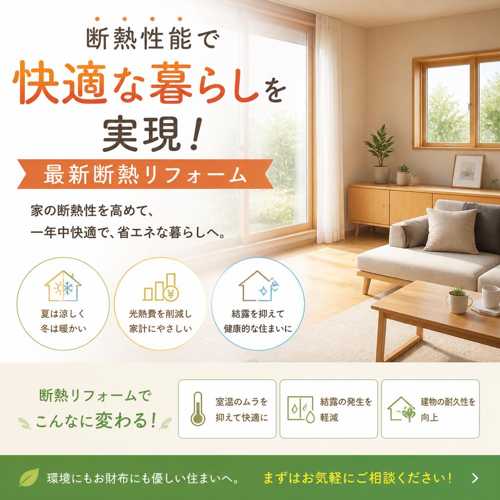 断熱性能で快適な暮らしを実現！最新断熱リフォーム