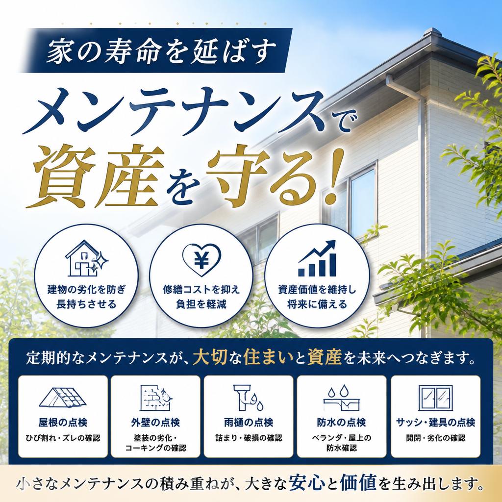 家の寿命を延ばすメンテナンスで資産を守る！